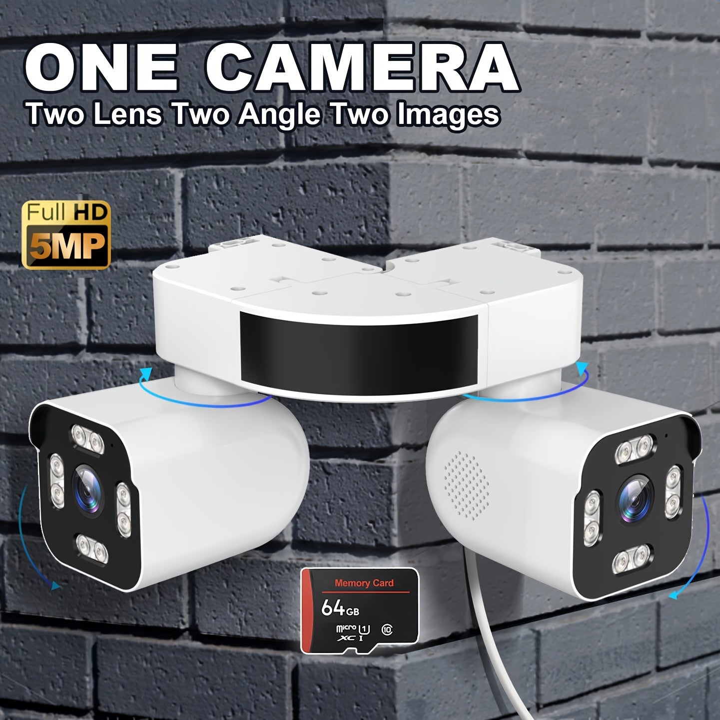 Xparkin 5MP Smart Wifi Security Camera for Outdoor Use - Features Dual-Lens PTZ, 360° Panoramic View, Full Color Night Vision, Intelligent AI Motion Detection, Sound And Motion Alerts, Easy Installation for Home Interiors, Hotels, Malls