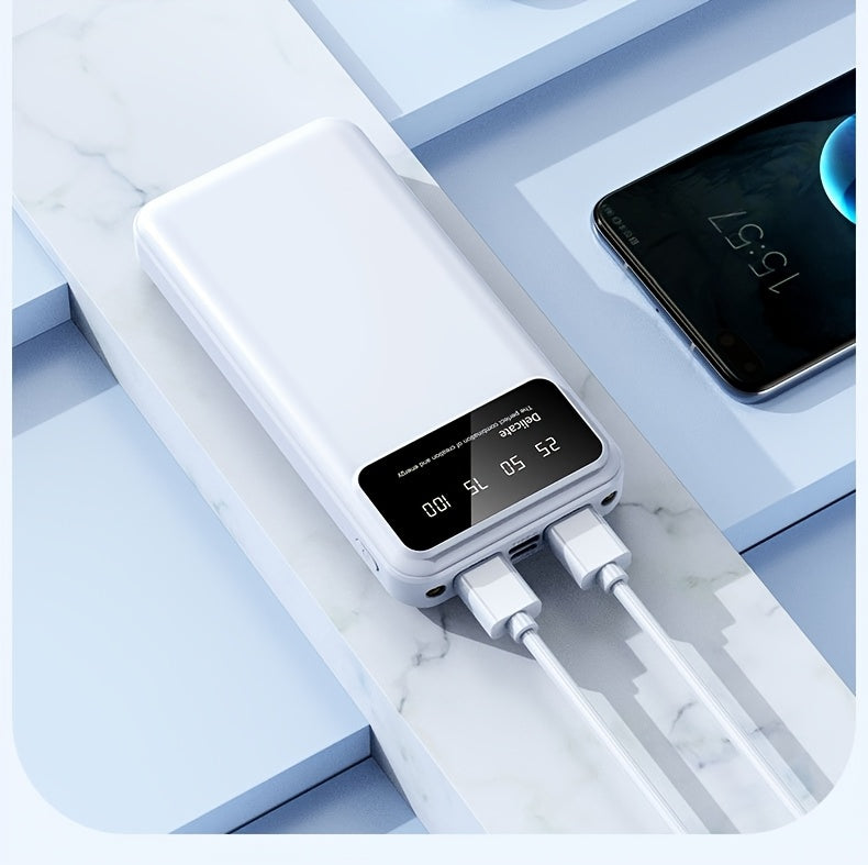 A Portable Power Bank with a Capacity of 50000Mah, Suitable for Charging Mobile Phones And Android Devices, Featuring an LED Display for Power Output And a Flashlight, Ideal for Outdoor Travel As an Emergency Power Source, Backup Battery Pack