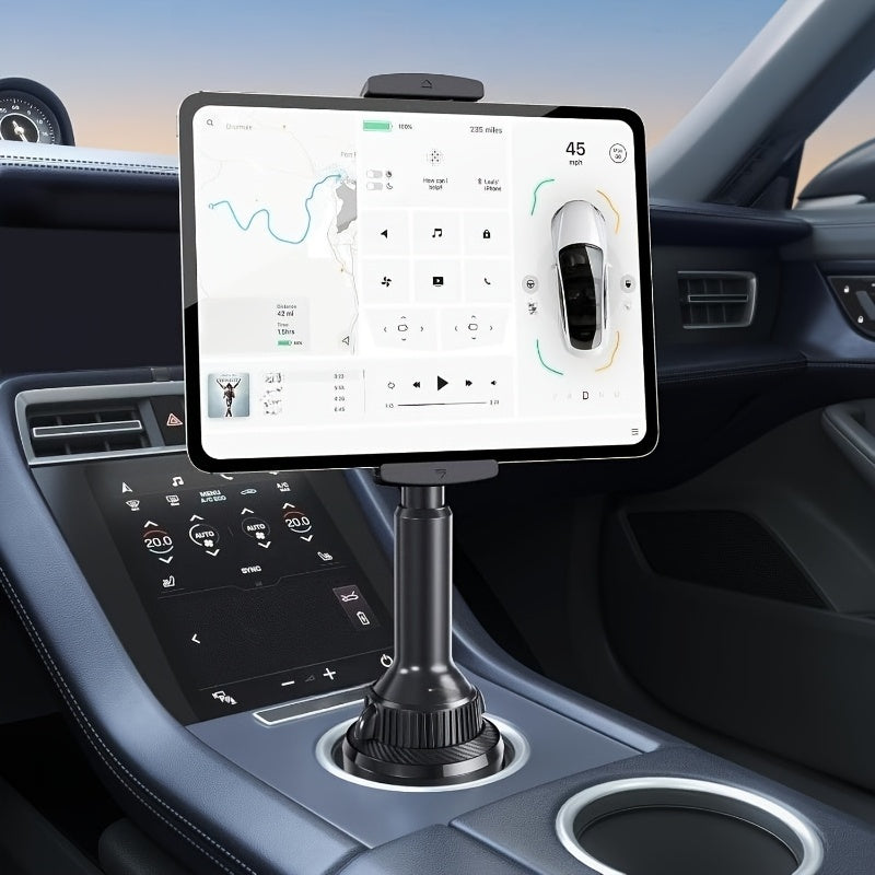 [Adjustable Car Tablet Holder] APPS2 Car Tablet Holder for Car, Adjustable Clamp Mount (Up to 8.3"), 10.57" Height Adjustable Ipad Holder for 4.3"-11" Cell Phones And Tablets, Perfect Travel Companion