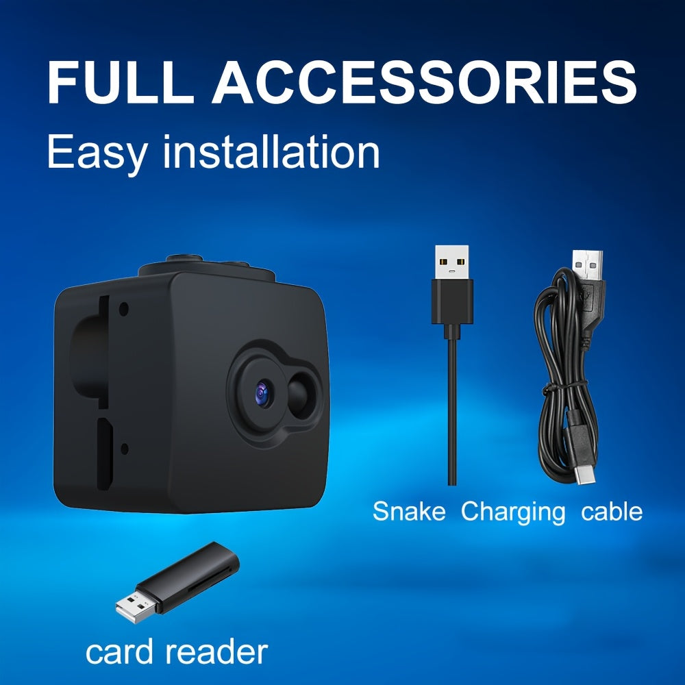Direct-Recording Camera No Wi-Fi Needed Supports Up To 32GB SD Card Continuous Loop Recording Portable & Rechargeable Battery Camera Plug-and-Play Setup Ideal For Home Security Baby Monitoring Pet Camera Office Surveillance Halloween Gift Compact De