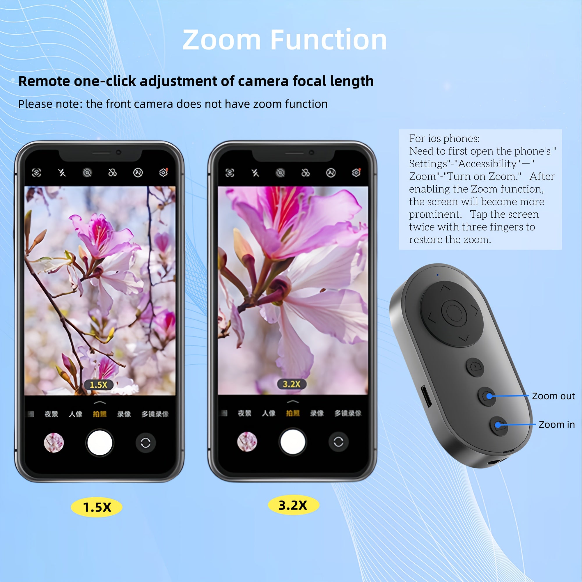 Scrolling Remote Control for TikTok, Kindle App Page Turner for Reading, Front/Rear Camera Shutter Remote for Phone Video Recording, Bluetooth Clicker for iPhone, Android, IOS, iPad