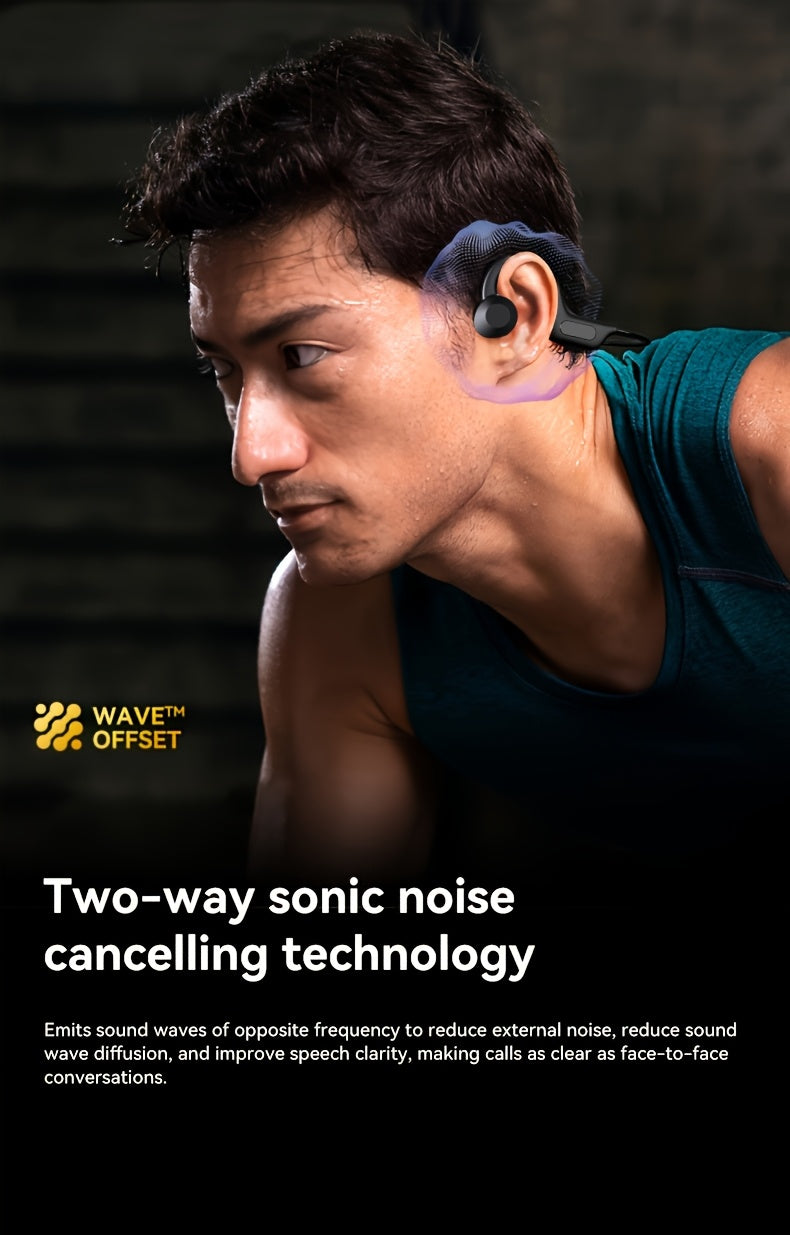 Mosyxe Air Conducted Earphones - Open Wireless Headphones with Enhanced Audio, Noise Cancelling Microphone, Seamless Pairing, Suitable for Sports Enthusiasts - Perfect for Running, Cycling, And Hiking Adventures