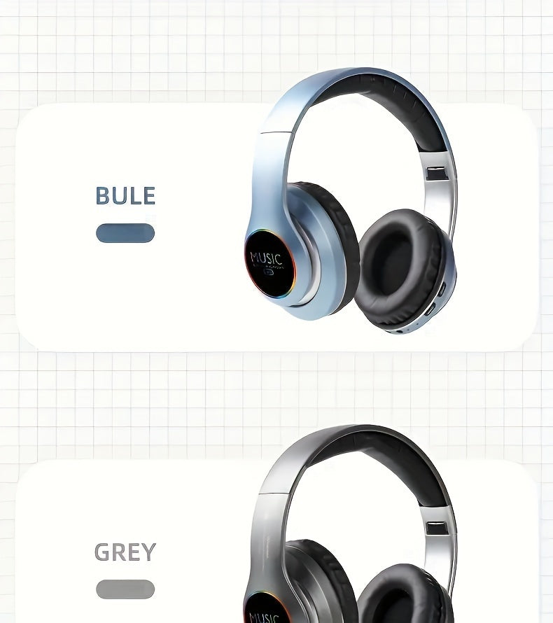 Wireless Noise Cancelling Headphones, Wireless Earbuds with Deep Bass, Lightweight Foldable Headphones with Built-in Microphone, for Work Laptops, Mobile Phones, On-head Gaming Headphones, Compatible with Android/iOS, Father's Day Mother's Day Gift