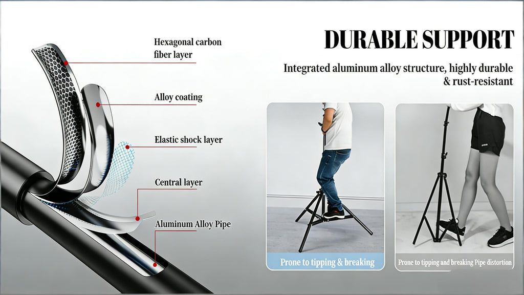 SH Backdrop Stand 10x7ft(WxH) Photo Studio Adjustable Background Stand Support Kit with 4 Crossbars, 4 Clamps And Carry Bag for Parties Events Decoration