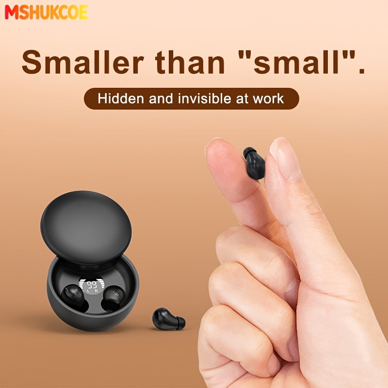 MSHUKCOE Invisible Sleeping Headphones - Ultra Small Mini In Ear Sport 6.0 Bluetooth Wireless Earphones, 6D Bass Sound Effect HIFI Music Earbuds, Low Latency, Dual Noise Reduction, And Sleep/Game Mode, Birthday Gifts for Couples, Students, And Adults