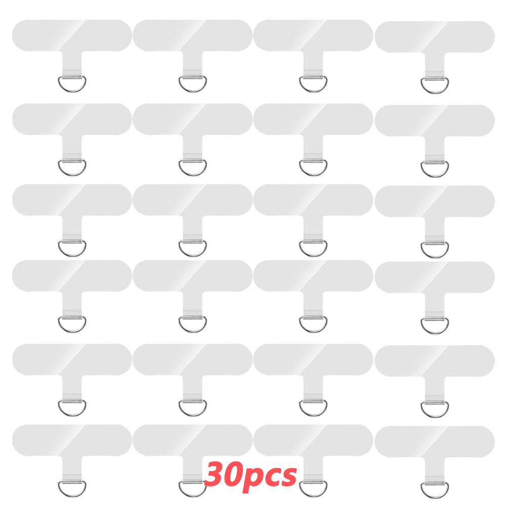 30pcs Transparent TPU Mobile Phone Lanyard Patches Set Phone Lanyard Pad with Metal Buckle, Ideal for Anti-lost Hook, Phone Hanging Cord Strap Patch Tether Pad - Neck Strap Accessories for Mobile Phones, Keys, and Accessories, Mobile Phone Chargers
