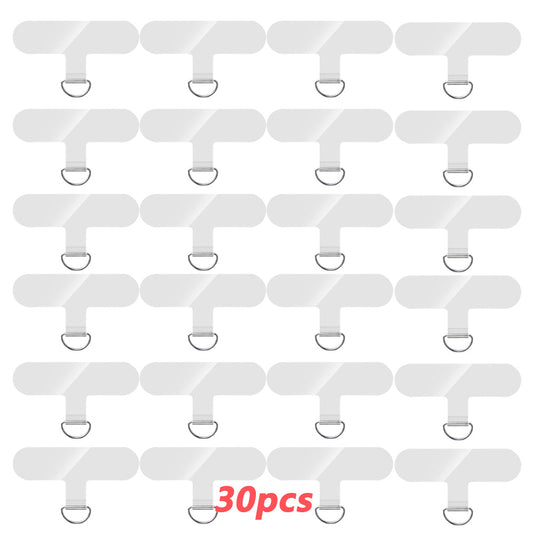 30pcs Transparent TPU Mobile Phone Lanyard Patches Set Phone Lanyard Pad with Metal Buckle, Ideal for Anti-lost Hook, Phone Hanging Cord Strap Patch Tether Pad - Neck Strap Accessories for Mobile Phones, Keys, and Accessories, Mobile Phone Chargers