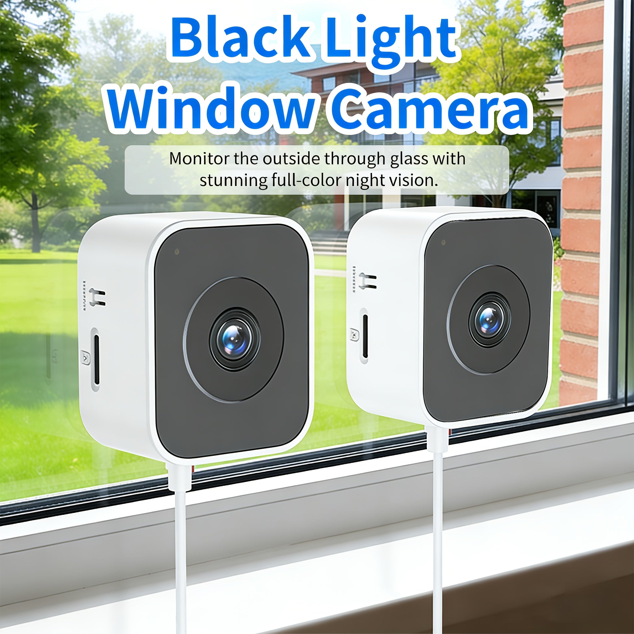 [Smart WiFi Camera] 1pc/2pcs High-Definition 6MP Window Security Camera, Smart Indoor WiFi Camera, Supports 2.4GHz/5GHz Networks, Equipped With AI Full-Color Night Vision, Motion And Human Detection, And Supports 911 Emergency Alerts. Quick And Easy Insta