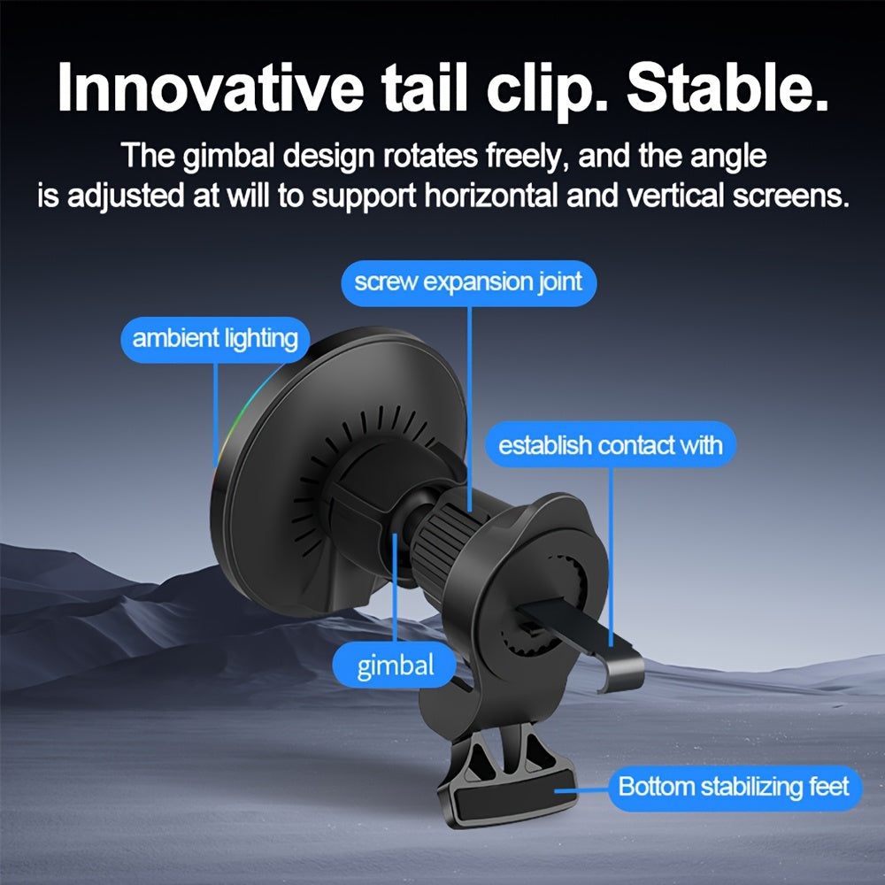 for Car Stand Charger, 15W Magnetic Wireless Car Charger Phone Holder, Vent Dashboard Universal Car Wireless Charger Holder for iPhone 15/14/13/12 Series, Christmas, Holidays, New Year Gifts