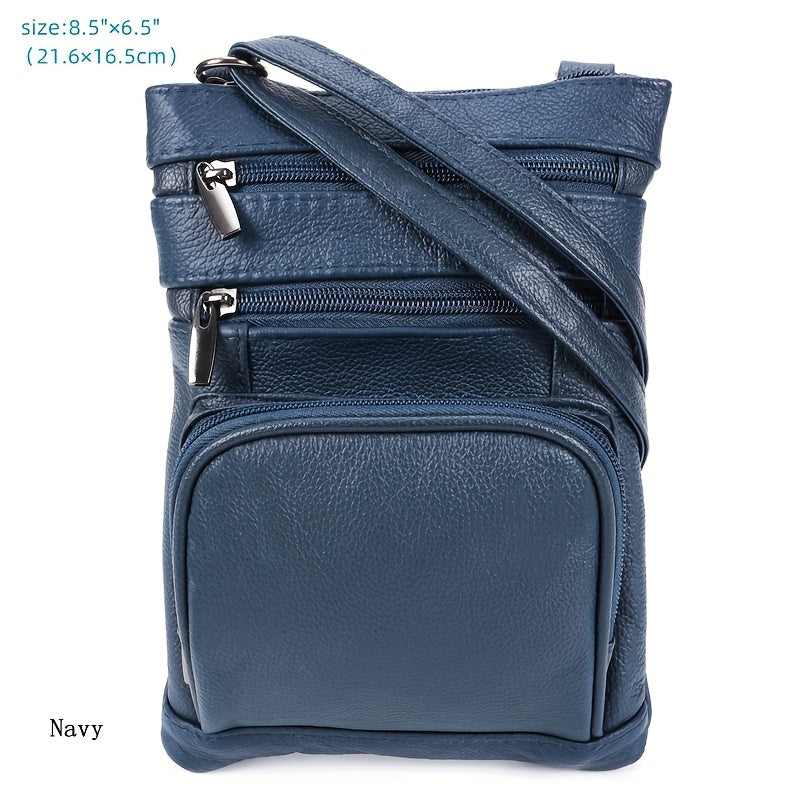 Genuine Leather Shoulder Bag, Super Soft First-layer Cow Leather Crossbody Bag, Multi-functional Smartphone And Computer Storage Bag, 3 Sizes And Many Colors