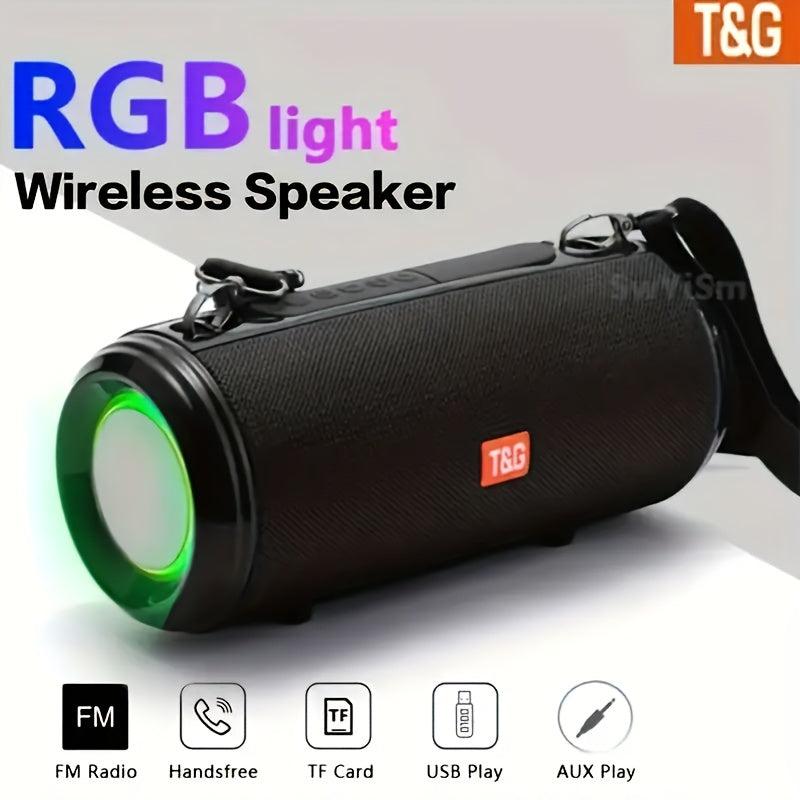 TG537 Portable Wireless Loudspeaker - TWS System, Hands-Free Calling, TF Card & USB Playback - Compatible with Smartphones, Tablets, TV, Perfect for Camping, Travel, Mobile Phone Additions