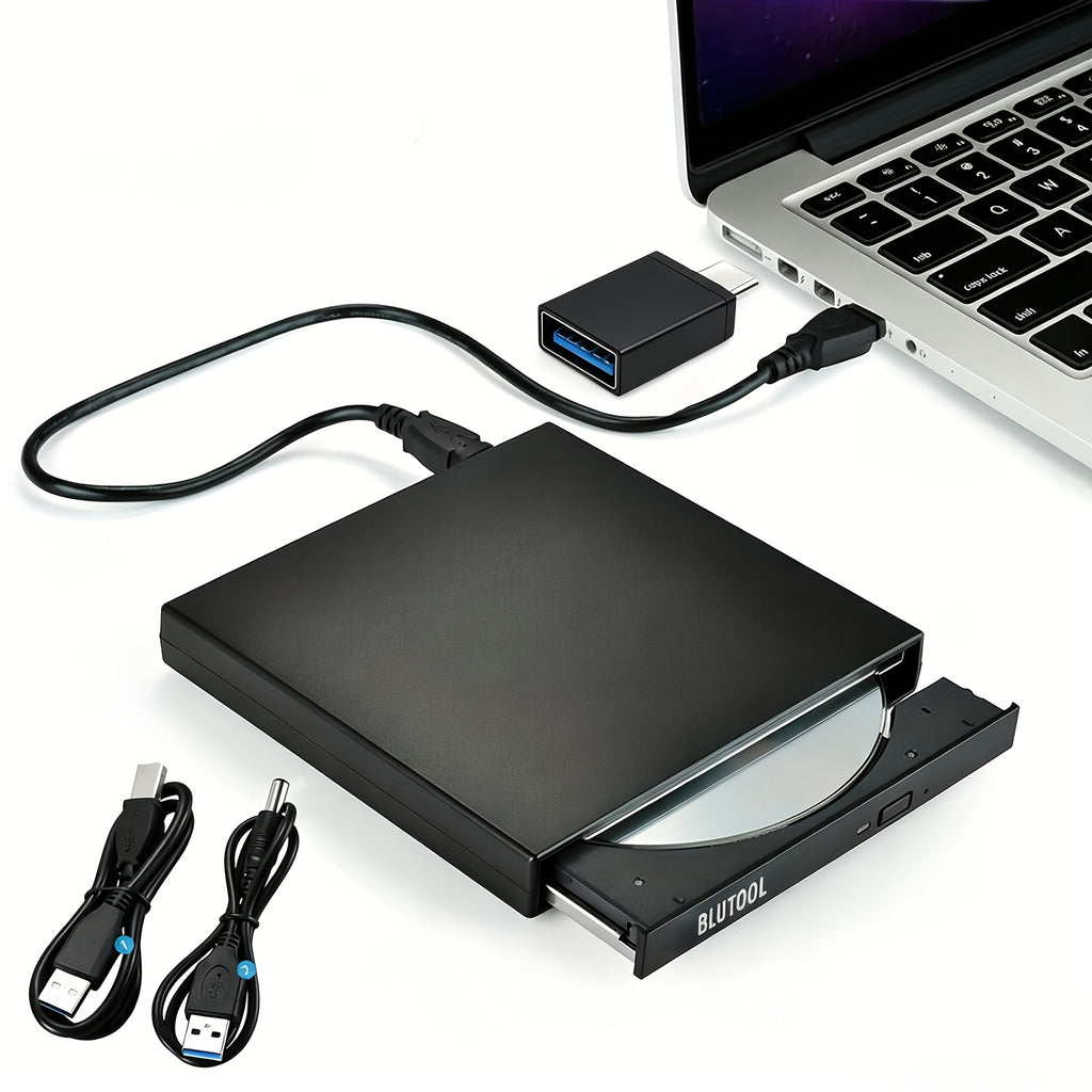 External DVD CD/DVD-ROM CD-RW Player Portable External CD-RW Drive DVD-RW Burner Recorder Player for Laptop Desktop Computer with Storage Bag