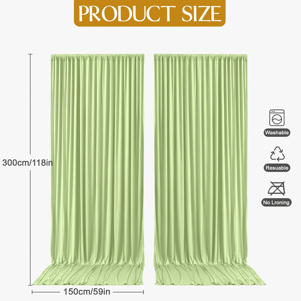 2pcs 10x10ft Luxe Draped Backdrop Curtains - Soft & Y, Non-Transparent | Elegant Photo Backdrop & Party Decor for Weddings, Birthdays, Christenings