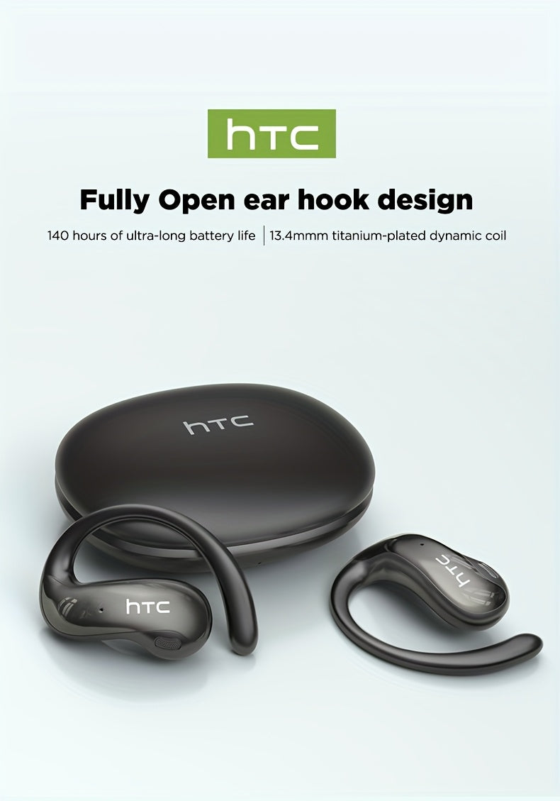 The HTC NE19 New AI Translation Earbuds (TWS) Support 134 Languages, Are Wireless Open-ear, Bluetooth 5.4 HiFi Audio, And Offer Long Battery Life, Making Them Suitable for Sports And Casual Attire. These Hands-free Wireless Earbuds Are Perfect