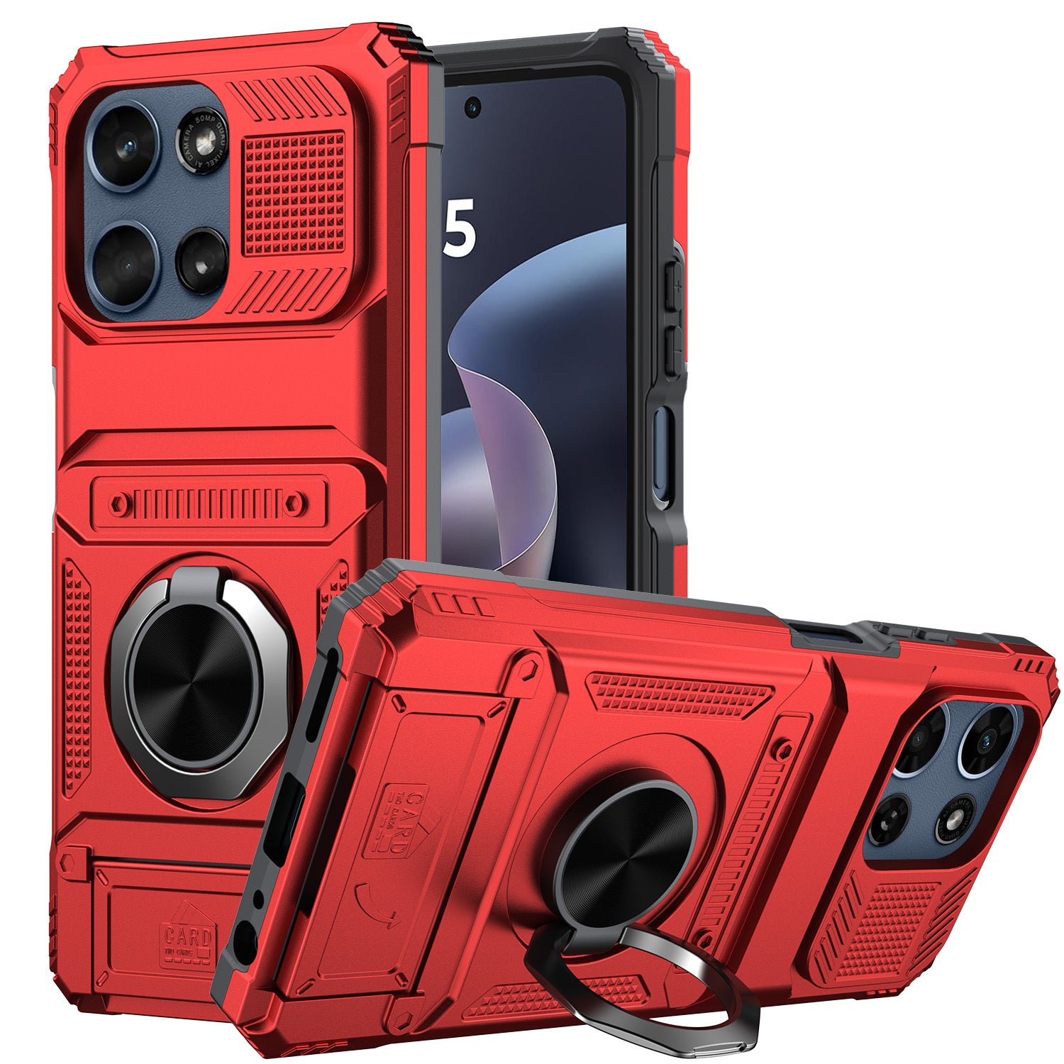 Phone Case Cover with Magnetic Support Metal Kickstand for Moto G 5G 2025/Moto G 5G 2026/Moto G Play 2026 6.7inch