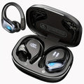 LIFEBEE New Wireless Earbuds For Running Sports, Wireless Earphones With Earhooks Pure Bass Sound, Over Ear Headphones With Dual-LED Display, Noise Cancelling Headset Built-in Microphone