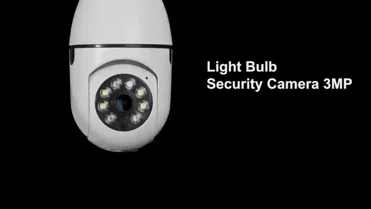 [1080P] 1/2Pc 3MP Light Bulb Camera 2.4Ghz Wifi, 1080P Wireless Surveillance Camera with Full-Color Night Vision, Two Way Audio, Motion Detection, 360° Pan&Tilt for Home Security