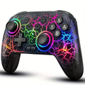 [Rechargeable RGB Gamepad] Wireless Pro Controller Compatible With Nintendo For Switch/ For Switch 2/ For Switch Lite/ For Switch OLED, Cool RGB For Switch Pro Controller, Rechargeable For Switch Remote Gamepad With 6-Axis Gyro, 10 RGB Lights