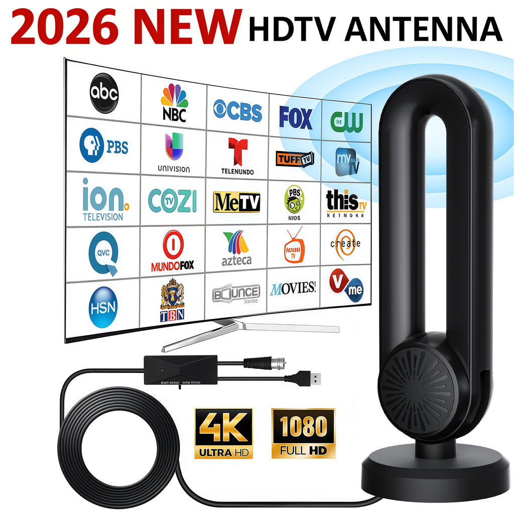 2026 Upgraded HDTV-09 MAX Digital TV Antenna, 250 Miles Long Range, USB Powered, 180° Rotatable, Strong Magnetic Base Mount Anywhere Easily Attach Behind Your TV, Indoor Outdoor Use for Smart & Legacy TVs, Home Car RV, 1080P Full HD 4K UHD Reception
