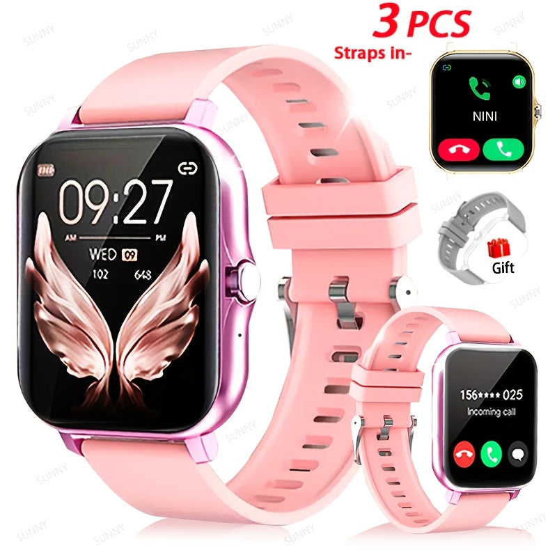 New Smartwatch -1.83in Full Touchscreen Smartwatch - Comes with A Free Strap, Android And iPhone Phone Answering, Message Notifications, Step And Calorie Tracking, Multiple Exercise Modes, Pedometer, Weather Reminder, Suitable for Both Men And Women