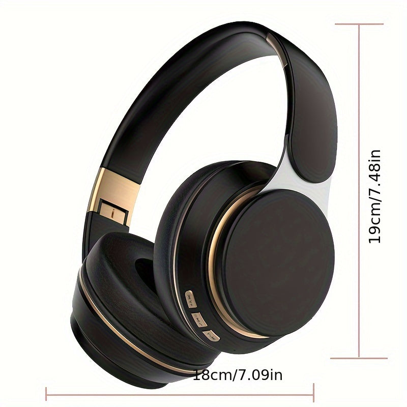 Wireless Wireless Over-Ear Headphones with Built-in Mic, Foldable & Compatible for PC/Tablet/Smartphone - HD Sound Quality, Compatible for for school, Travel, Gaming Headphones