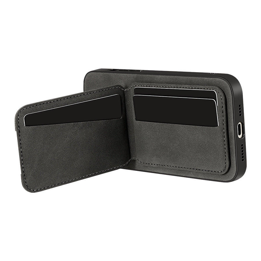 Wallet Phone Case Compatible with iPhone 16E/ 16promax/ 15plus/ 14pro/ 13promax/ 12/ 11, Luxury PU Leather, Card Holder and Stand, Moose