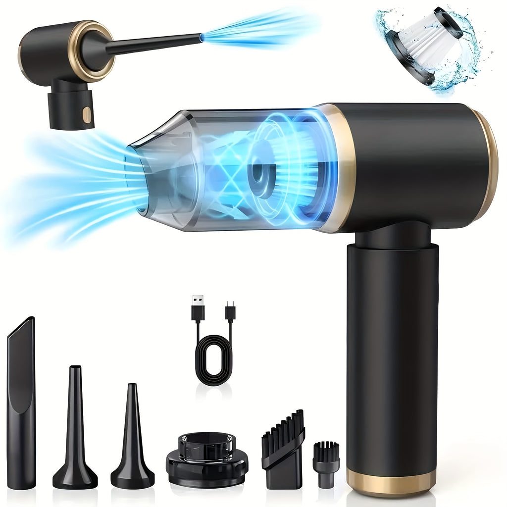 High-power Cordless Vacuum Cleaner That Can Suck Dust And Blow Air, with A Suction Power Of 6KPA. It Can Be Used In Both Cars And Homes. It Can Also Suck Or Blow Dust, And Has Complete Accessories, Making It Very Suitable for Cleaning Dust On Cars