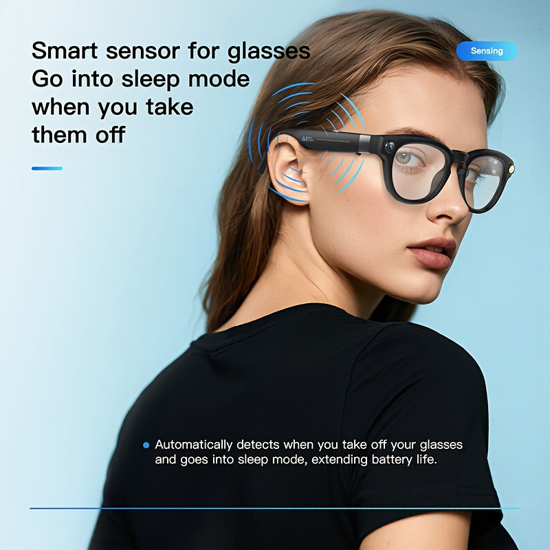 AI Translation Glasses, Video Glasses 4K, Smart Camera Glasses with 150+ Languages - Real-time Translation, Chat GPT, Wireless Calling, Music Playback & Voice Assistant, Multi-functional Smart Glasses for Men & Women, Recording Glasses Camera and Audio fo