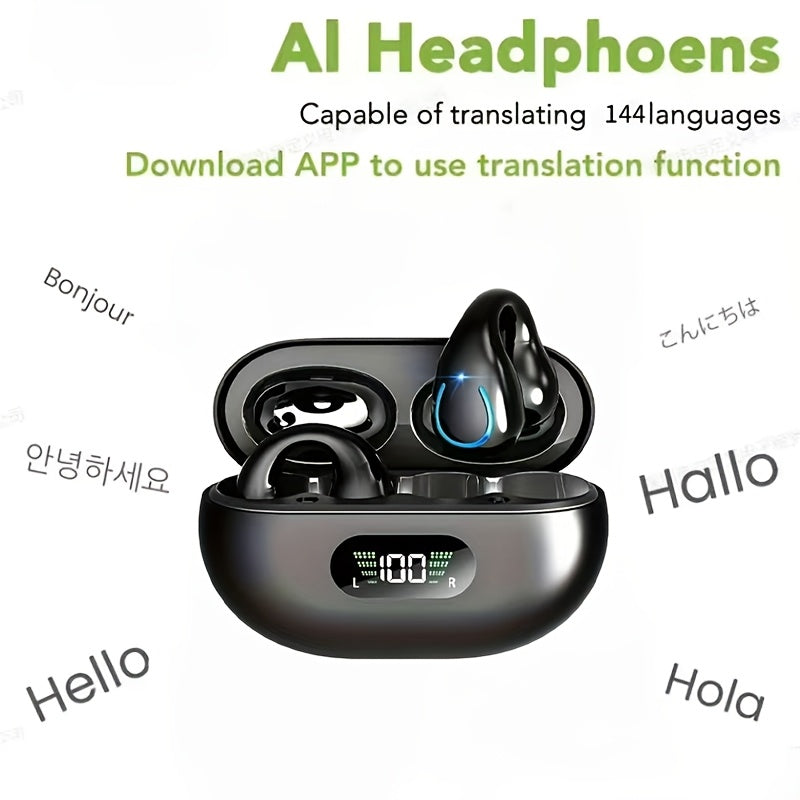 2026 AI Real-time Translation Earphones, Wireless 5.4, AI Language Translation Bluetooth Earbuds, Real-time 3-in-1 Translation Earphones Supporting 156 Languages And Accents, Wireless Earphones, Suitable for IOS And Android Systems, Travel