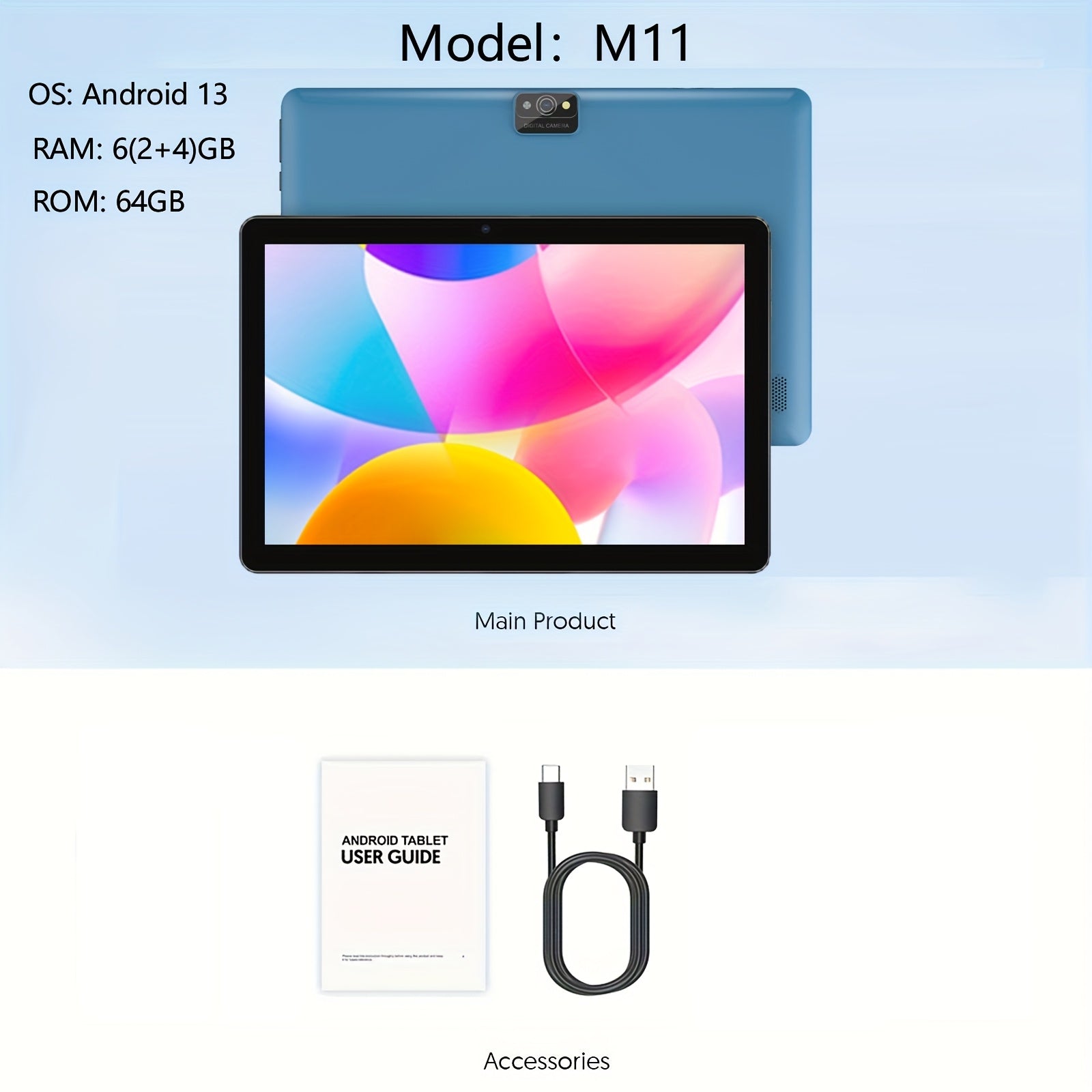 2 In 1 Tablet With Optional Keyboard Case Mouse Stylus, Quad-Core CPU 10 Inch Tablet Android 13 Tablets/Android 14 Tablets, 4(2+2)GB RAM+64GB ROM/ 6(2+4)GB RAM+64GB ROM, 1TB TF Expandable Tableta, 6000mAh Battery, 2MP+8MP Dual Camera, WiFi 1280*800