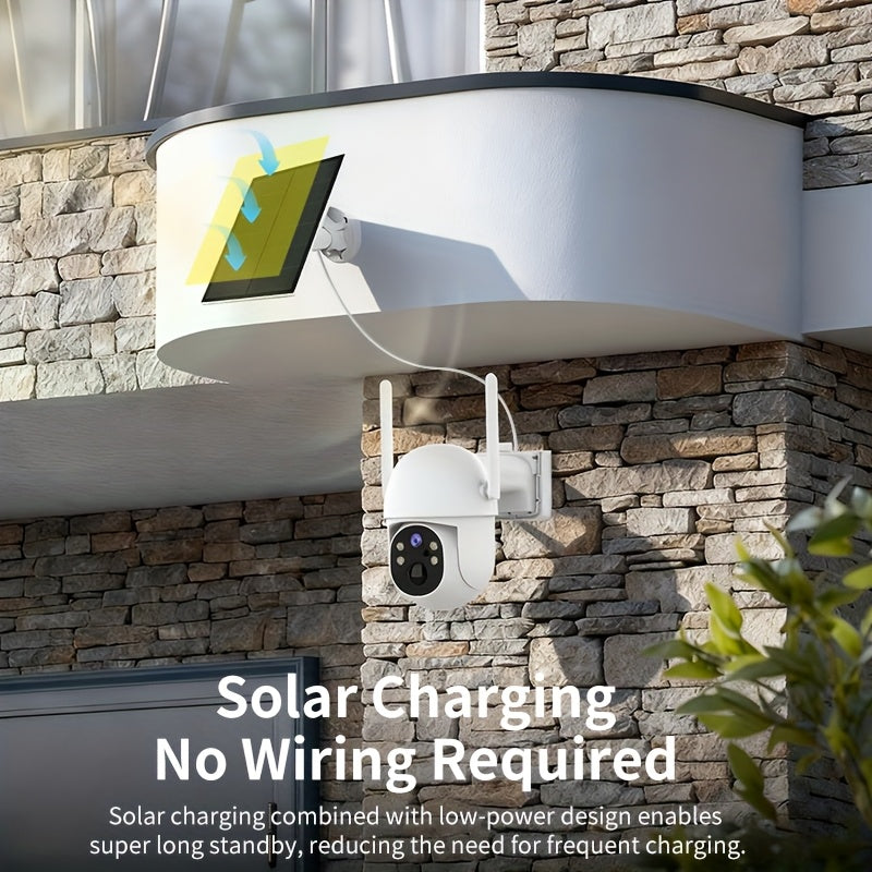 2-Pack Waterproof Outdoor HD Security Cameras IP54-Rated, Solar-Powered Wireless Cameras Featuring AI Human Detection HD Color Night Vision Dustproof & Waterproof Two-Way Audio Communication Rain-Resistant Design Outdoor Waterproof Security Cameras