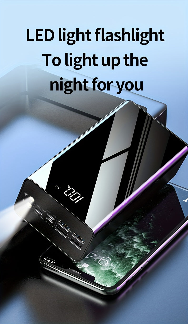 [50000mAh Power Bank] 50000mAh Ultra-High-Capacity Power Bank | Portable with LED Flashlight, Power Display, Multiple Ports | Fast Charging for Smartphones, Devices