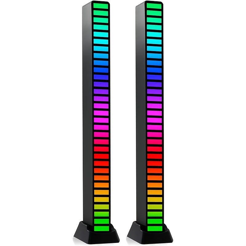 Soulpunk [2/4-Pack] RGB Ambient Lights - Sound-Activated Rhythm & Pickup, Music Level Sync | USB Plug & Play (No Battery) | for Gaming Room, Car Interior, Streaming Studio, TikTok & Desk - Double The Light, More Value