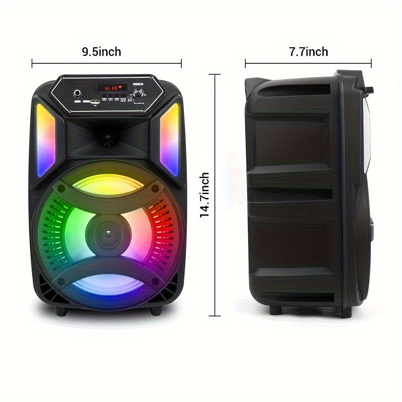 1100W Portable Wireless Speaker with Lighting, Loud Subwoofer Stereo, Bass Technology, Speaker Stand And Microphone, Built-In 1800Mah Rechargeable Battery, Long Playback Time for Outdoor Parties