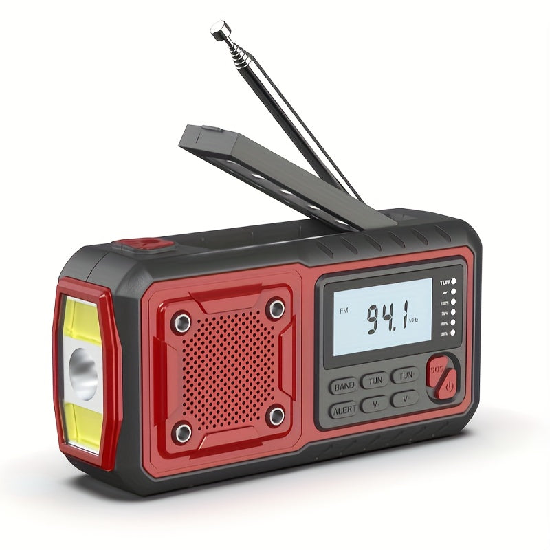 5000mAh Emergency Radio Hand Crank Weather Radio, Solar Powered Hand Crank Portable NOAA AM FM Battery Powered Radio with Flashlight Weather Alert, SOS Alert And Reading Light, Family Gift Survival Geara
