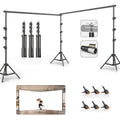 BEIYANG10 X 20ft Adjustable Photo Backdrop Stand Kit, Durable Iron Construction with Carrying Bag, Clamps - Ideal for Photography, Video Studios, Birthday Parties & Display Stands