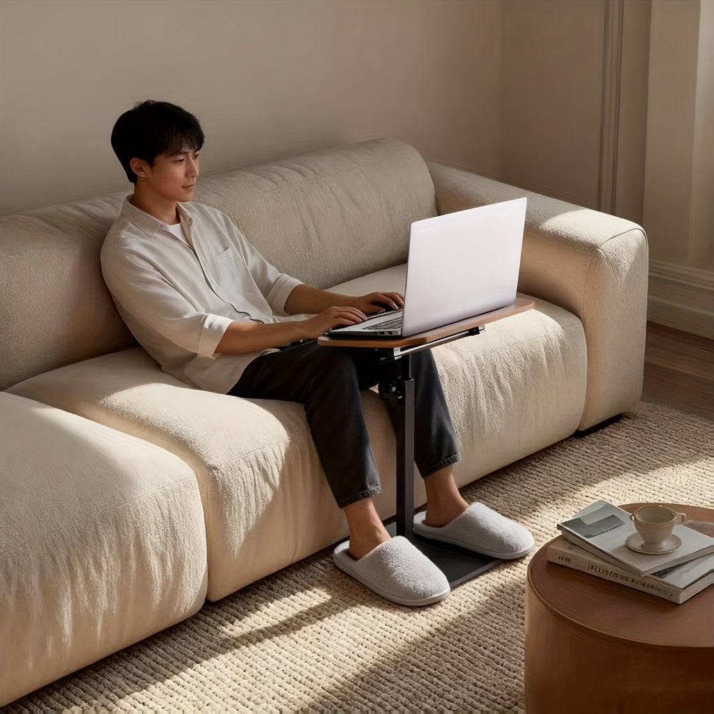 1. Rotatable And Adjustable Laptop Stand Desk for Bed - Black/Walnut, Featuring A Support Rod And Angle-adjustable Design, Perfect for Working On Sofas Or Beds, Breakfast Trays, Home Offices, Movie-watching Setups, And Easy Placement Anywhere