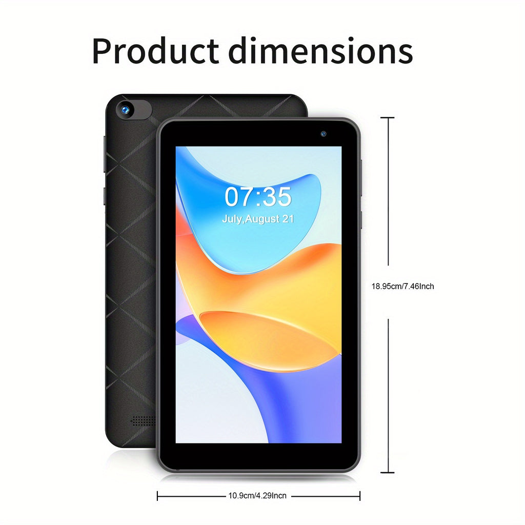 [Android 15 Tablet] 7-Inch Android 15 Tablet, 32GB RAM, 1TB Expandable Storage, Comes with Protective Case, Multi-Core CPU for Efficient Processing, 8GB (3GB+5GB) RAM, Supports 5G Dual-Band Wi-Fi 6, Dual HD Cameras, 1024*600 IPS Touch Screen Tablet, Table