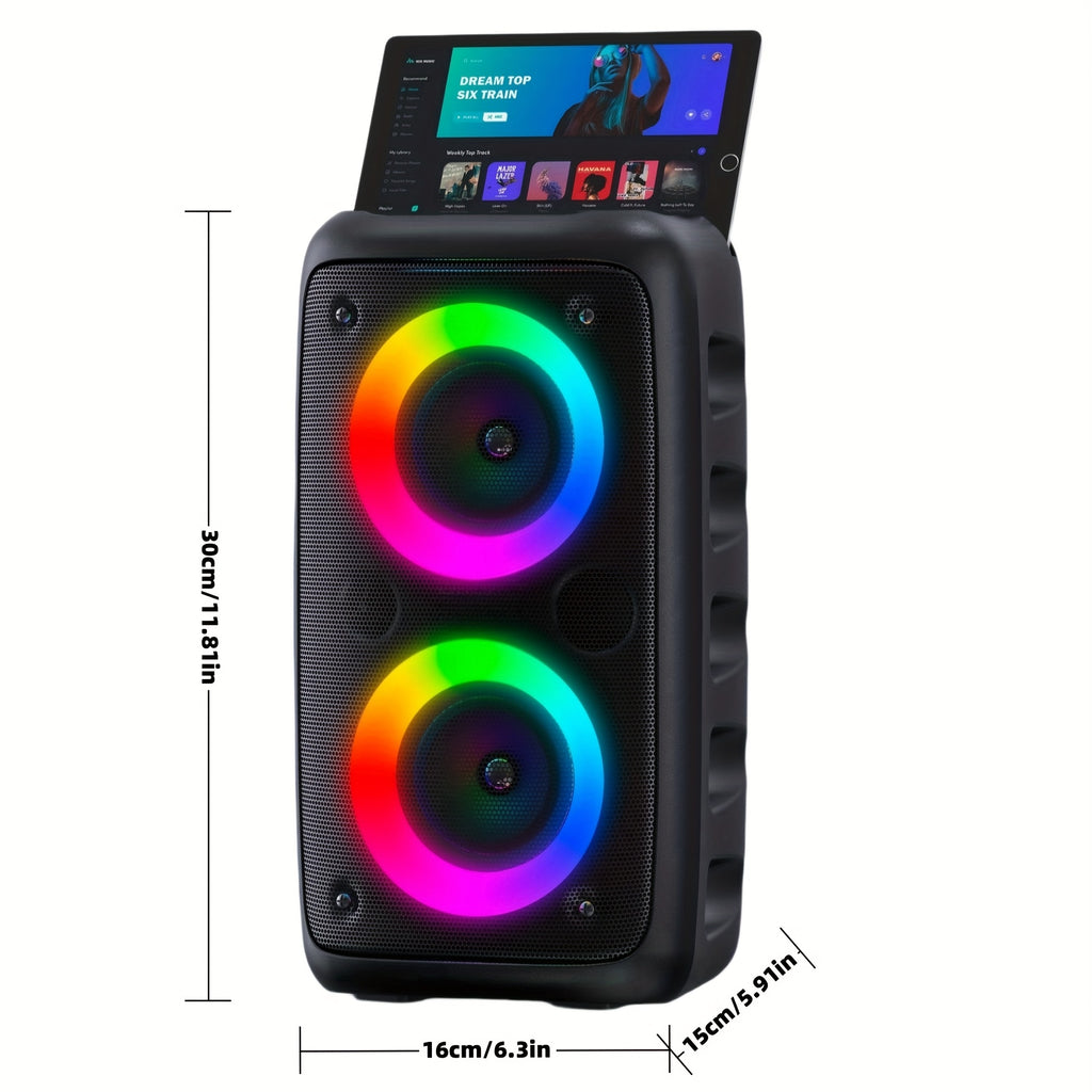 HY-3317 Wireless Speaker with Microphone, Large Speaker, Portable Speaker, Subwoofer, Outdoor Wireless Speaker, for Party Disco Lights, TWS, TF, AUX, MIC, Suitable for Party Use