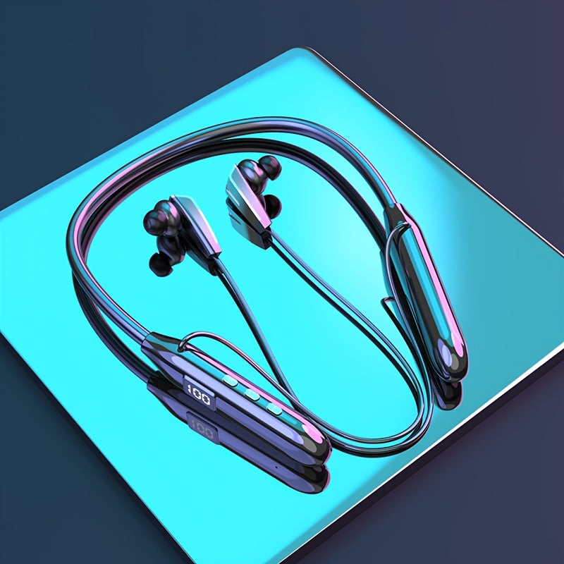 2025 New Wireless Earphones for Outdoor Sports, Designed for Neck Hanging, Ideal for Physical Activities, In-Ear Style, Flexible Neckband, Extremely Long Battery Life, Perfect for Running, Workouts, Calls, Music, And Gaming