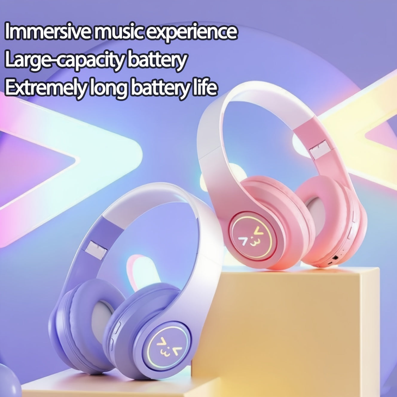 Wireless 5.3 ANC Noise Cancelling Headphones - Foldable Lightweight Over-Ear with Mic, Powerful Bass Stereo - Ideal for Home/ Office & Christmas/ Birthday Gifts