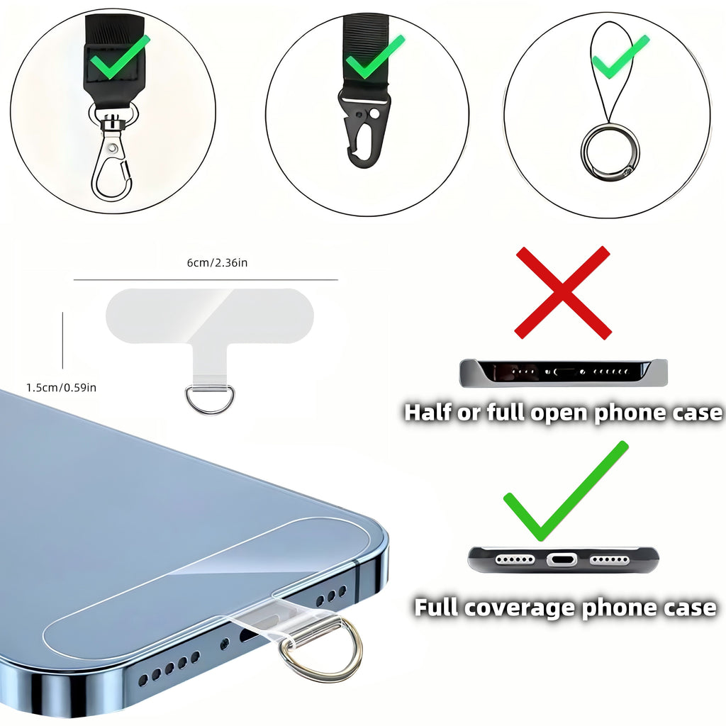 30pcs Transparent TPU Mobile Phone Lanyard Patches Set Phone Lanyard Pad with Metal Buckle, Ideal for Anti-lost Hook, Phone Hanging Cord Strap Patch Tether Pad - Neck Strap Accessories for Mobile Phones, Keys, and Accessories, Mobile Phone Chargers