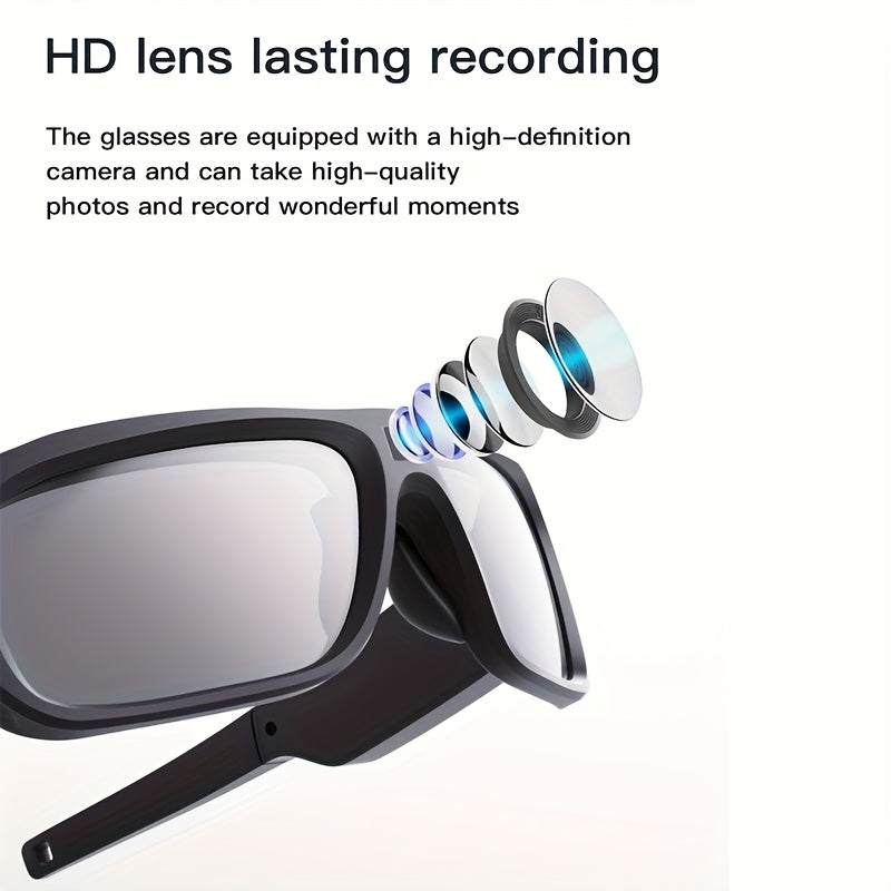 4K HD Camera Glasses, Video Smart Glasses, Body Camera, UHD Sports Camera, Running Recorder Camera, 2-Hour Video Recording Time, Bike Surveillance Video Recorder Action Cam Glasses, Minutes of The Meeting