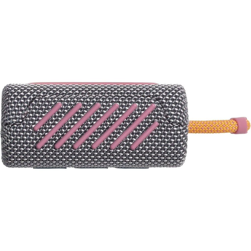 JBL Go 3 Portable Mini Bluetooth Speaker – Big Audio & Punchy Bass in a Pocket-Size Design, IP67 Waterproof & Dustproof for Shower/Beach/Pool, Up to 5 Hours Playtime per Charge, Rugged Fabric & Durable Housing, Integrated Carry Loop, USB-C Fast Recharge,