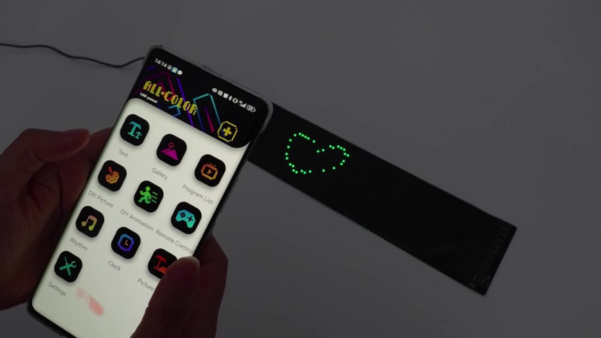 4th Of July Decor: [Flexible LED Dot Matrix Panel] LED Dot Matrix Display, Supports USB Power Supply, App Control | Flexible, DIY Programmable Lighting, Suitable for Shops, Hotels | Easy to Install, Durable Design, Dimmable Graphite RGB Display