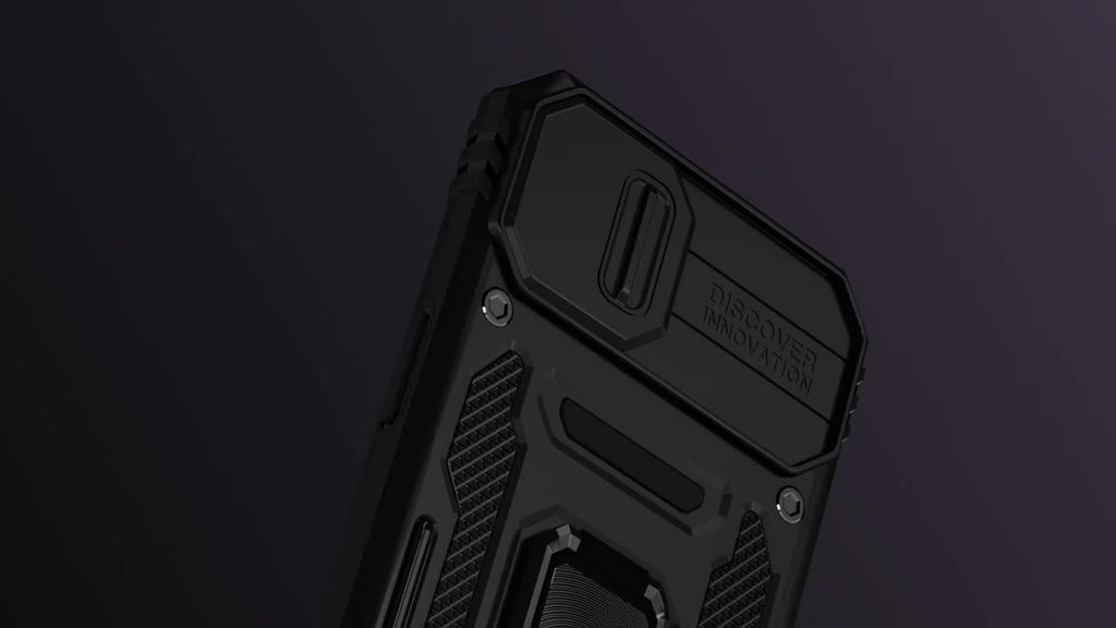 [Shockproof Magnetic Case] Phone Case - Suitable for Samsung Galaxy S24FE S23FE S22 S21FE Ultra A55 A54 A35 A34 A25 A24 A16 A15 A14 A06 A05 A05S 5G Series Heavy Duty Shockproof Magnetic 360° Rotating Ring Bracket Phone Case with Lens Sliding Window Protec