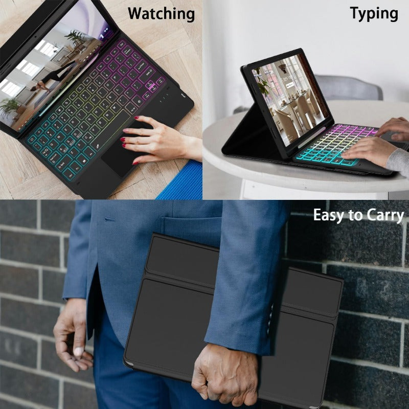 Compatible for Samsung for Samsung Galaxy Tab A9 Plus 11 Inch (SM-X210/X215/X216/X218) Tablet Case with Detachable USB-C Keyboard - Magnetic Cover, Pen Slot, External Input, Compatible for iPad Air & MacOS Accessory