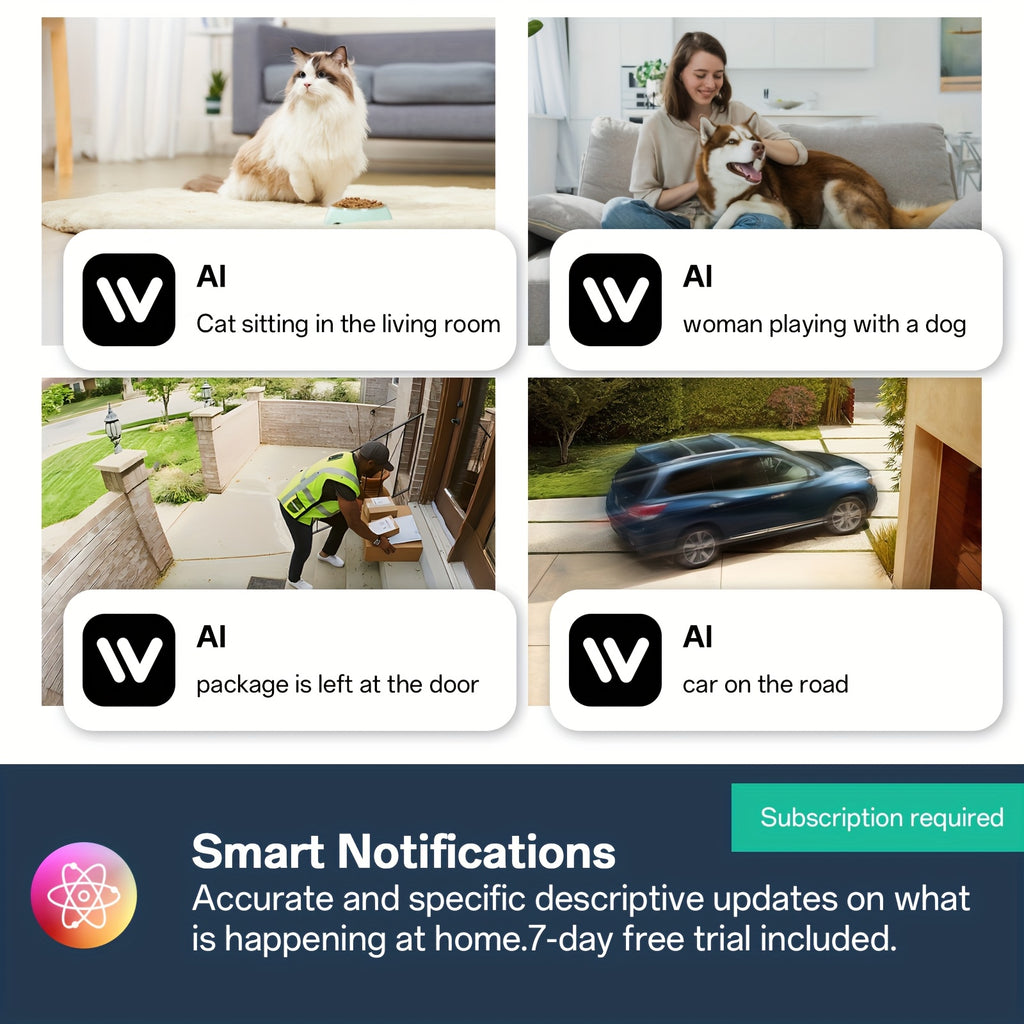 Indoor Security Camera, Pets & Baby Camera Monitor, 4MP QHD, 360° Panoramic Night Vision, 2-Way Audio, Motion Detection Alerts, 5G&2.4GHz WiFi Robot Camera, Alexa Compatible, Pet Camera Indoor With Phone App, Dog Cat Camera, Without Battery