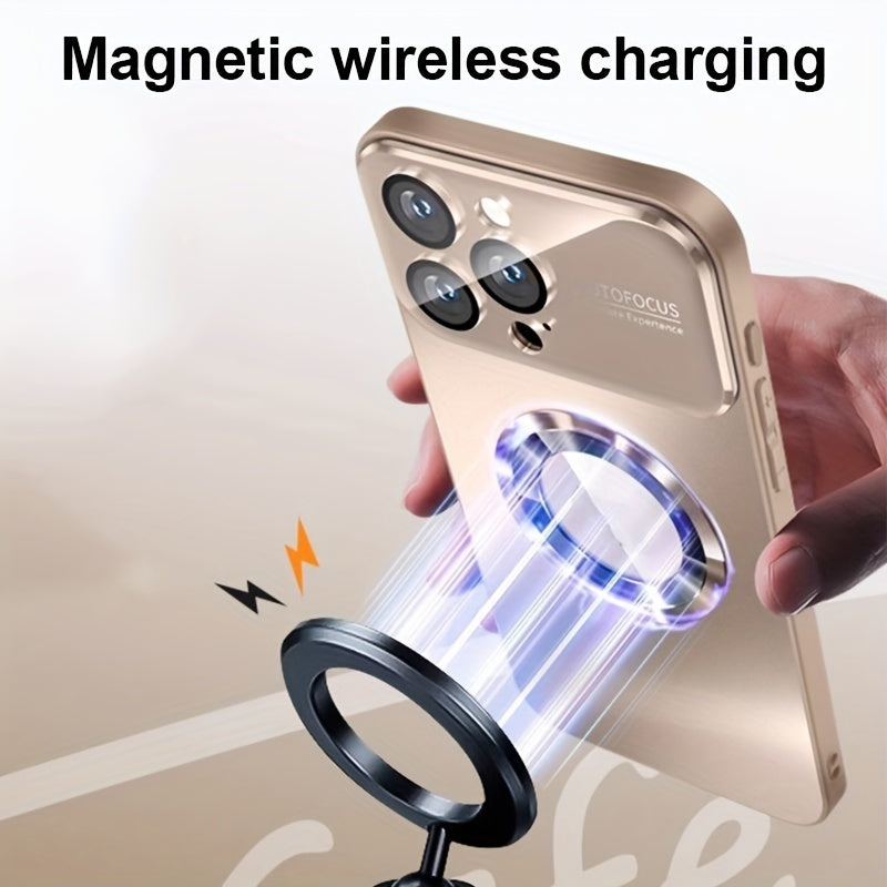 New Luxury Matte Titanium Phone Case, Compatible with Iphone 17 Pro, Iphone 17 Pro Max, Iphone 17 Air, And Iphone 17. Features Magnetic Wireless Charging, Shockproof Glass for Camera Lenses, And a Built-In Lens Protector. A Perfect Christmas Gift.