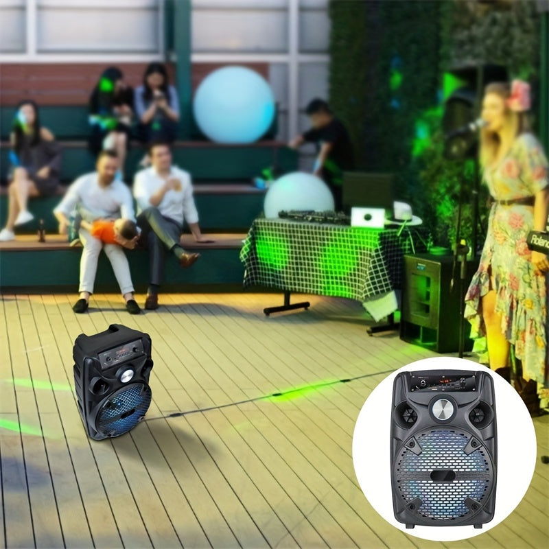 1100W Portable Wireless Speaker with Lighting, Loud Subwoofer Stereo, Bass Technology, Speaker Stand And Microphone, Built-In 1800Mah Rechargeable Battery, Long Playback Time for Outdoor Parties